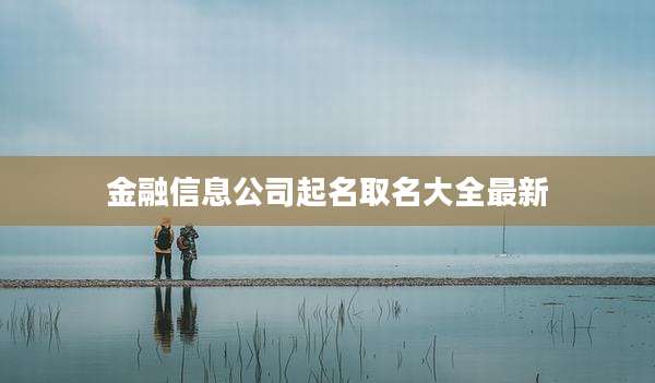 金融信息公司起名取名大全最新