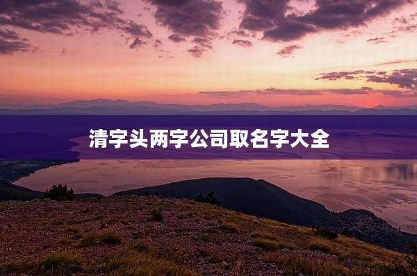 清字头两字公司取名字大全