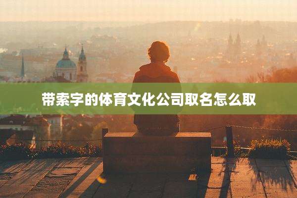 带索字的体育文化公司取名怎么取