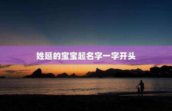 姓延的宝宝起名字一字开头