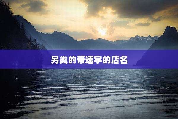 另类的带速字的店名