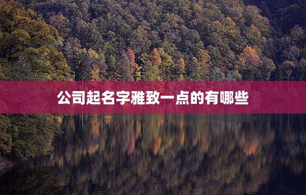 公司起名字雅致一点的有哪些