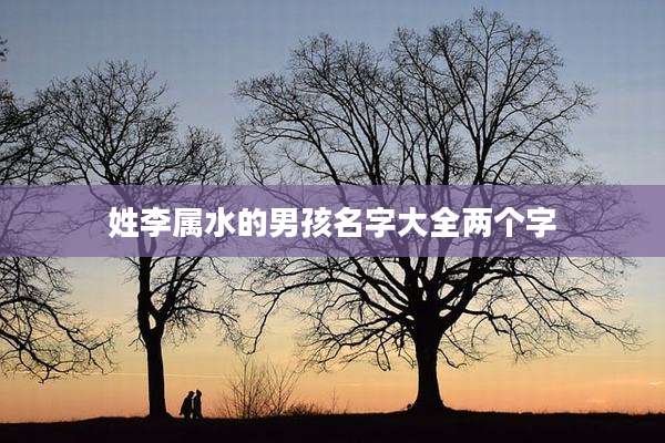 姓李属水的男孩名字大全两个字