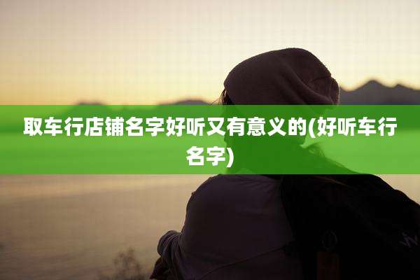 取车行店铺名字好听又有意义的(好听车行名字)