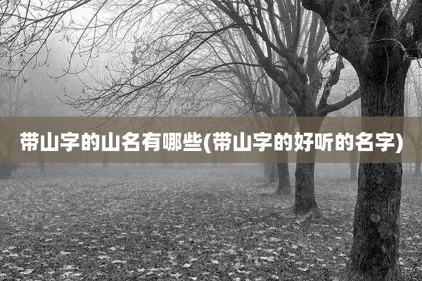 带山字的山名有哪些(带山字的好听的名字)