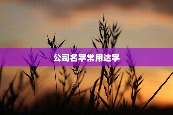 公司名字常用达字