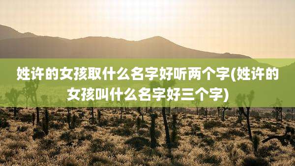 姓许的女孩取什么名字好听两个字(姓许的女孩叫什么名字好三个字)