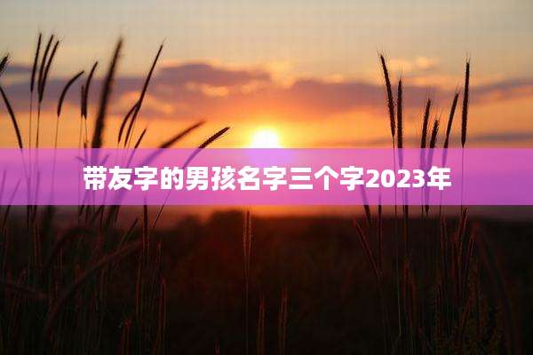 带友字的男孩名字三个字2023年