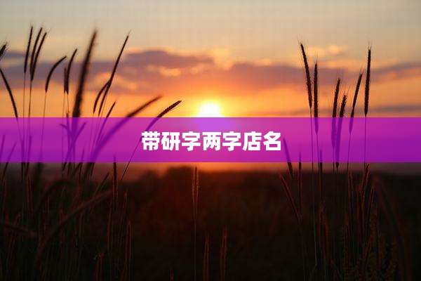 带研字两字店名