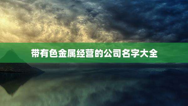 带有色金属经营的公司名字大全