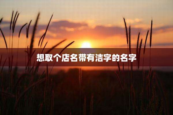 想取个店名带有洁字的名字
