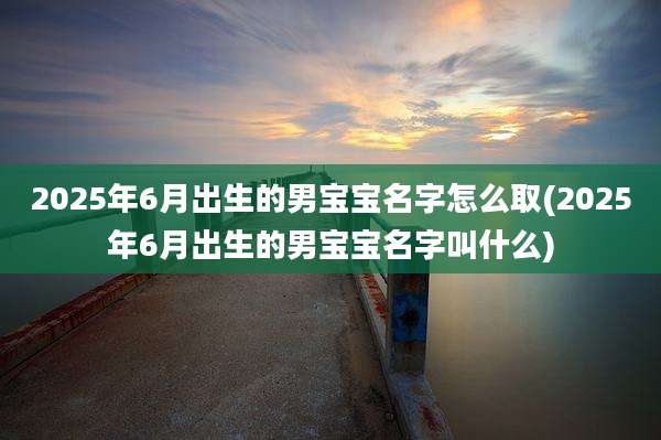 2025年6月出生的男宝宝名字怎么取(2025年6月出生的男宝宝名字叫什么)