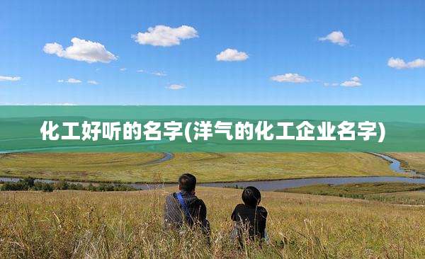 化工好听的名字(洋气的化工企业名字)