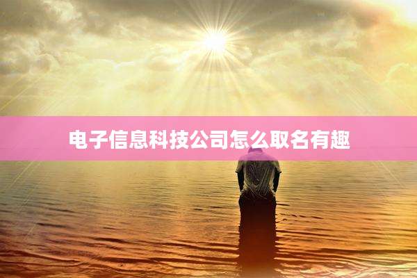 电子信息科技公司怎么取名有趣