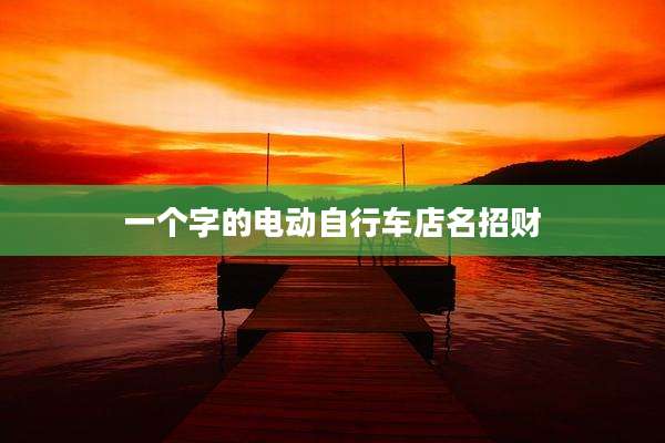 一个字的电动自行车店名招财