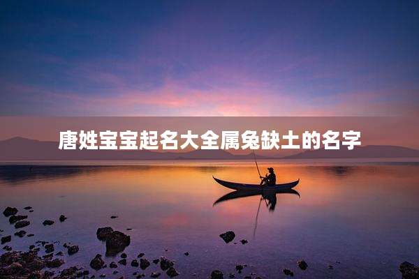 唐姓宝宝起名大全属兔缺土的名字