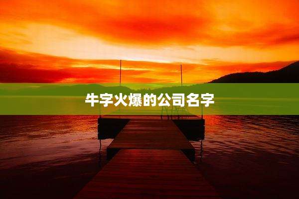 牛字火爆的公司名字