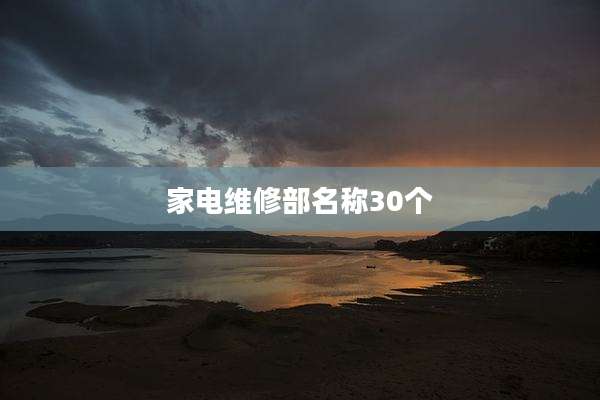 家电维修部名称30个
