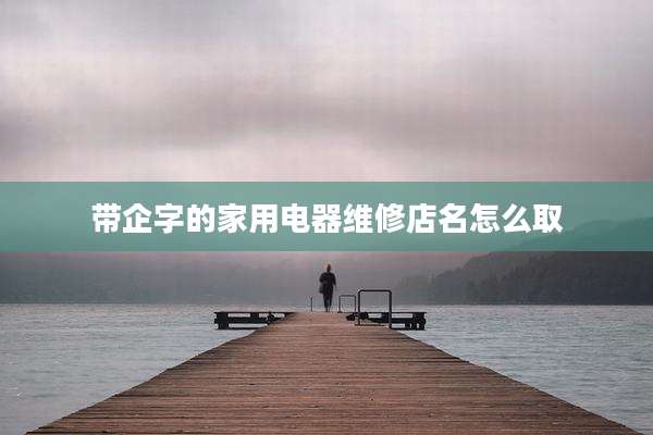 带企字的家用电器维修店名怎么取
