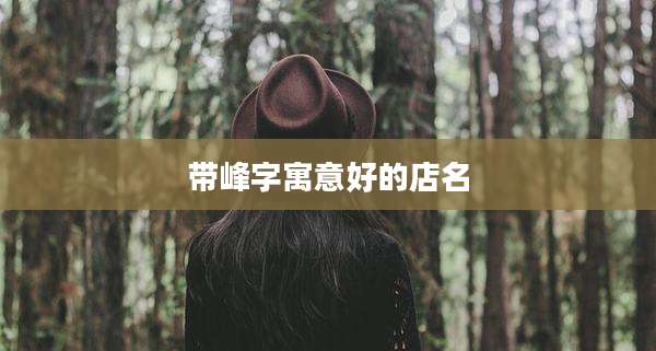 带峰字寓意好的店名