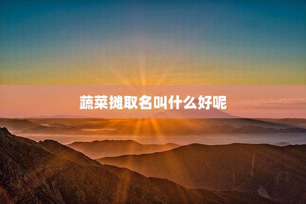 蔬菜摊取名叫什么好呢