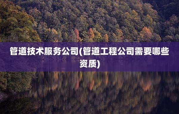 管道技术服务公司(管道工程公司需要哪些资质)