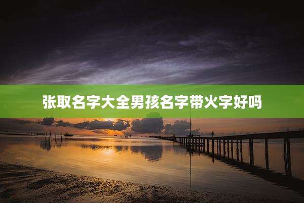 张取名字大全男孩名字带火字好吗
