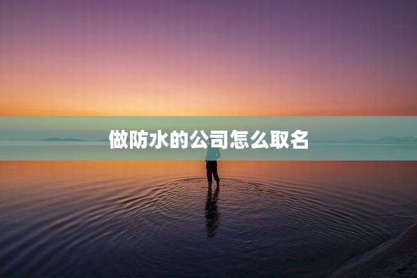做防水的公司怎么取名