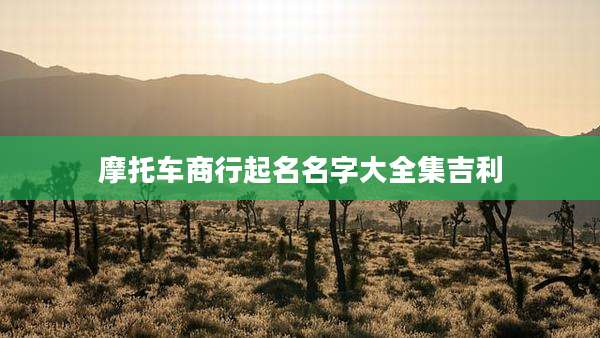 摩托车商行起名名字大全集吉利