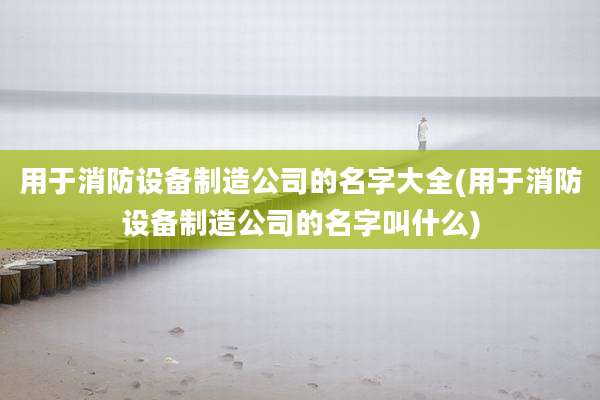 用于消防设备制造公司的名字大全(用于消防设备制造公司的名字叫什么)