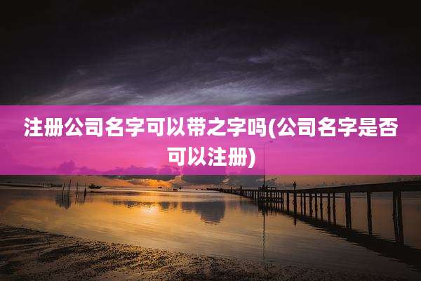 注册公司名字可以带之字吗(公司名字是否可以注册)