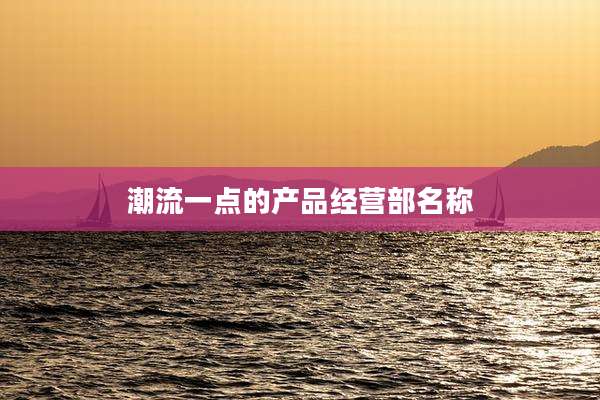 潮流一点的产品经营部名称