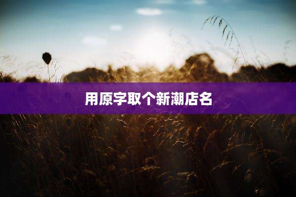 用原字取个新潮店名