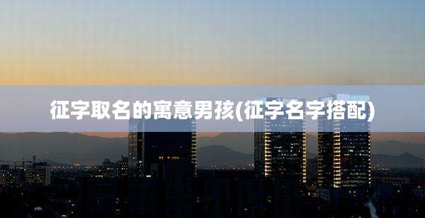 征字取名的寓意男孩(征字名字搭配)