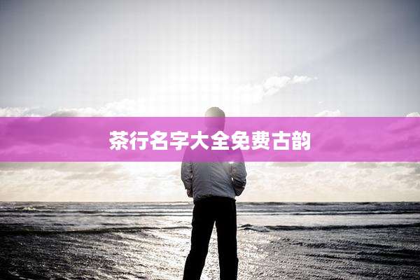 茶行名字大全免费古韵