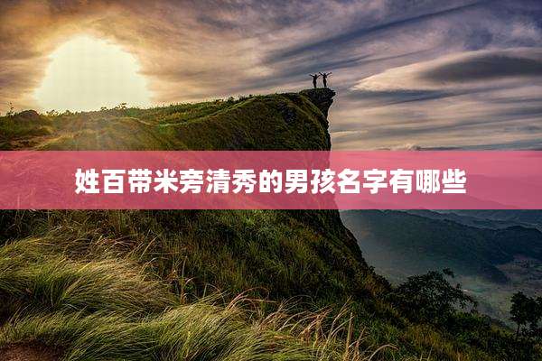 姓百带米旁清秀的男孩名字有哪些