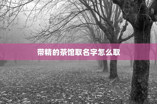 带精的茶馆取名字怎么取