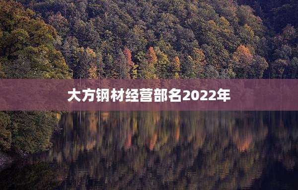 大方钢材经营部名2022年