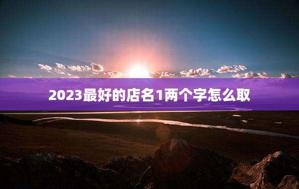 2023最好的店名1两个字怎么取