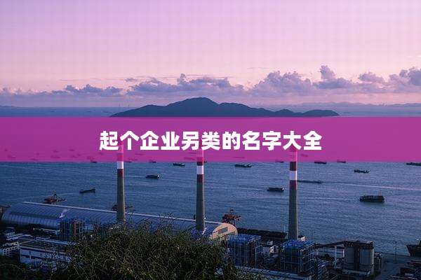 起个企业另类的名字大全