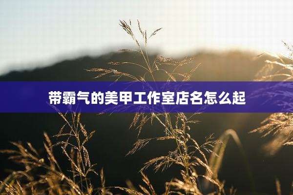 带霸气的美甲工作室店名怎么起