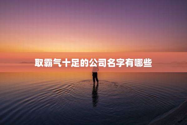取霸气十足的公司名字有哪些