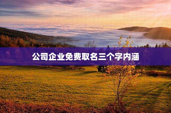 公司企业免费取名三个字内涵