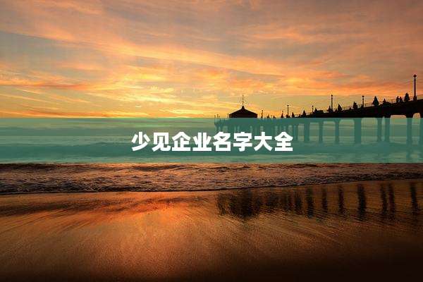 少见企业名字大全