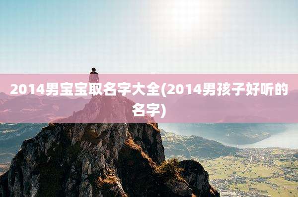 2014男宝宝取名字大全(2014男孩子好听的名字)