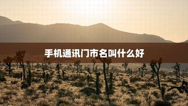 手机通讯门市名叫什么好