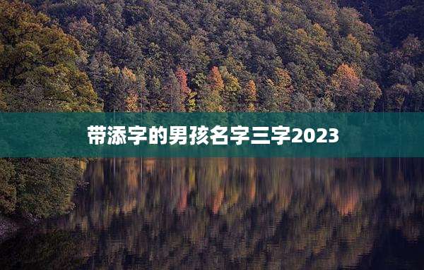 带添字的男孩名字三字2023
