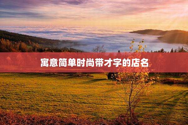 寓意简单时尚带才字的店名