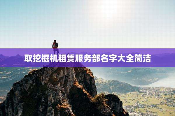 取挖掘机租赁服务部名字大全简洁
