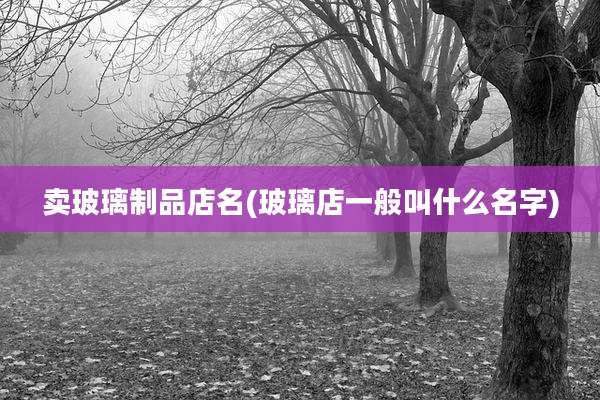 卖玻璃制品店名(玻璃店一般叫什么名字)